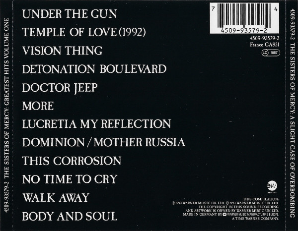 The Sisters Of Mercy - Greatest Hits Volume One - A Slight Case Of Overbombing | EastWest (4509-93579-2) - 2