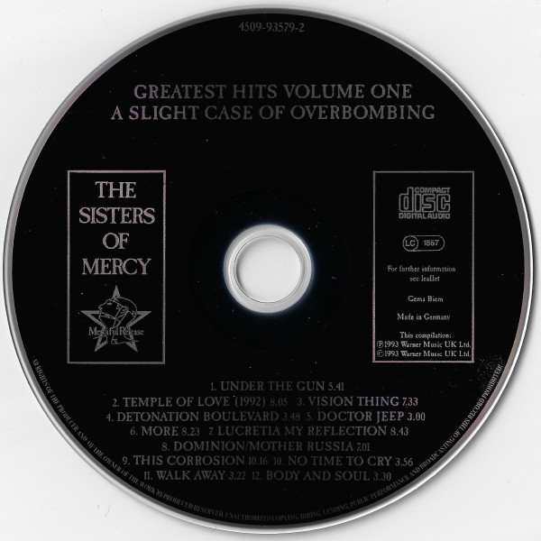 The Sisters Of Mercy - Greatest Hits Volume One - A Slight Case Of Overbombing | EastWest (4509-93579-2) - 3