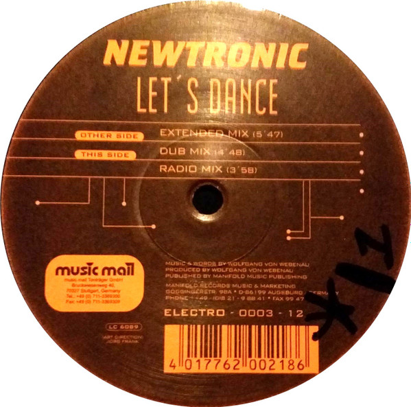 Newtronic - Let's Dance | Manifold Records Music & Marketing (ELECTRO-0003-12) - 2