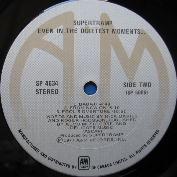 Supertramp - Even In The Quietest Moments... | A&M Records (SP-4634) - 4 Supertramp - Even In The Quietest Moments... | A&M Records (SP-4634) - 4