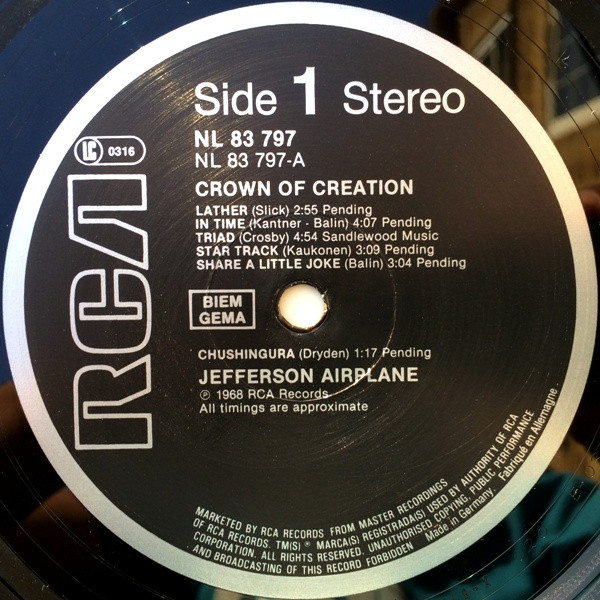 Jefferson Airplane - Crown Of Creation | RCA (NL 83 797) - 3 Jefferson Airplane - Crown Of Creation | RCA (NL 83 797) - 3