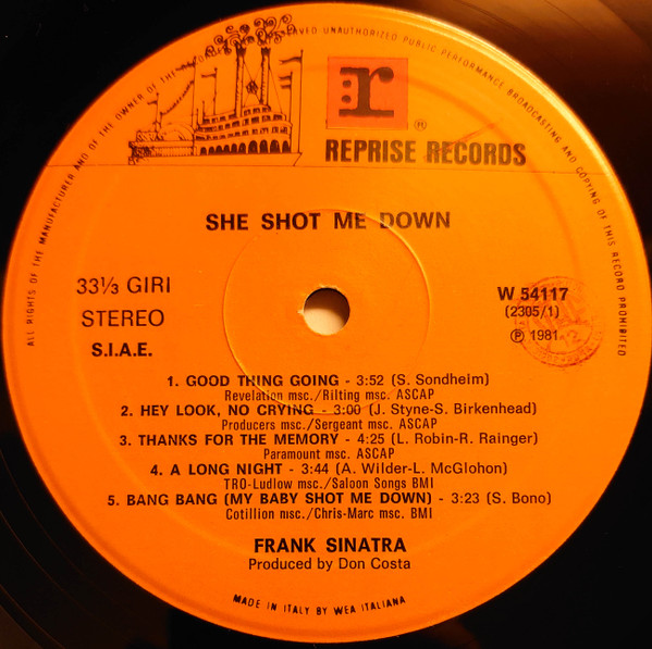 Frank Sinatra - She Shot Me Down | Reprise Records (W 54117) - 2 Frank Sinatra - She Shot Me Down | Reprise Records (W 54117) - 2