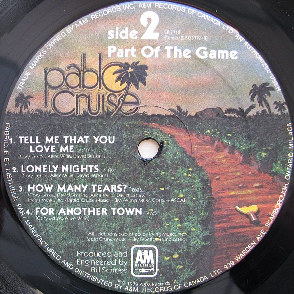 Pablo Cruise - Part Of The Game | A&M Records (SP-3712) - 4 Pablo Cruise - Part Of The Game | A&M Records (SP-3712) - 4