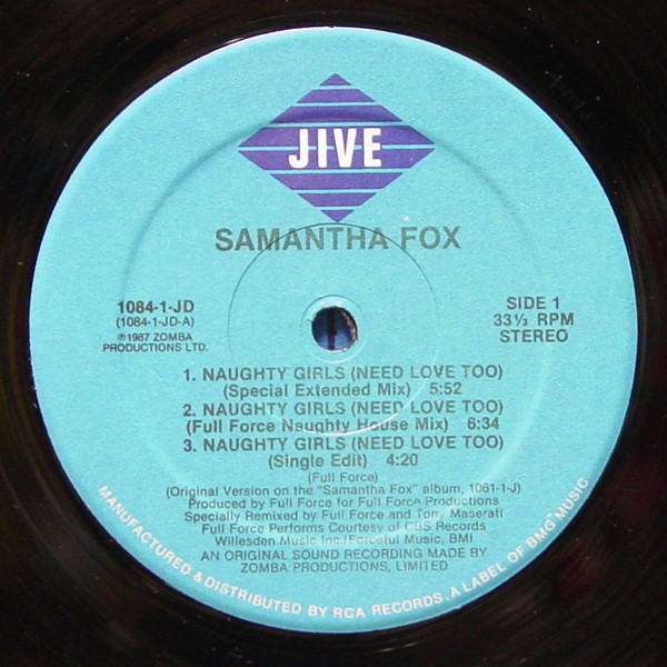 Samantha Fox - Naughty Girls (Need Love Too) / I Surrender (To The Spirit Of The Night) | Jive (1084-1-JD) - 2