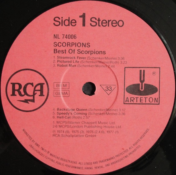 Scorpions - Best Of Scorpions | RCA (NL 74006) - 3 Scorpions - Best Of Scorpions | RCA (NL 74006) - 3