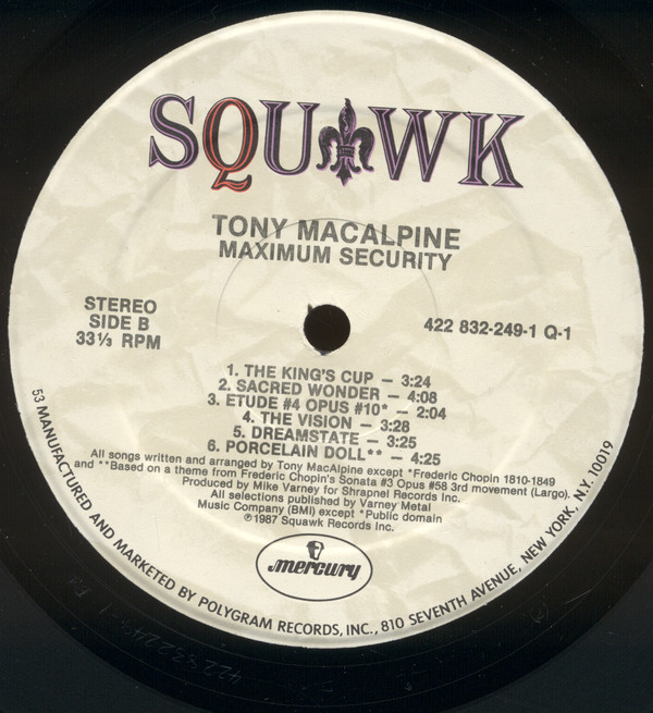 Tony MacAlpine - Maximum Security | Squawk (832 249-1 Q1) - 2