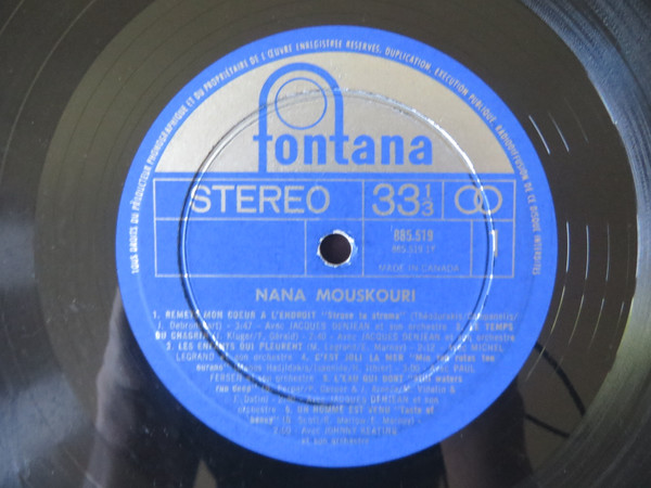 Nana Mouskouri - Nana Mouskouri | Fontana (885.519) - 3 Nana Mouskouri - Nana Mouskouri | Fontana (885.519) - 3