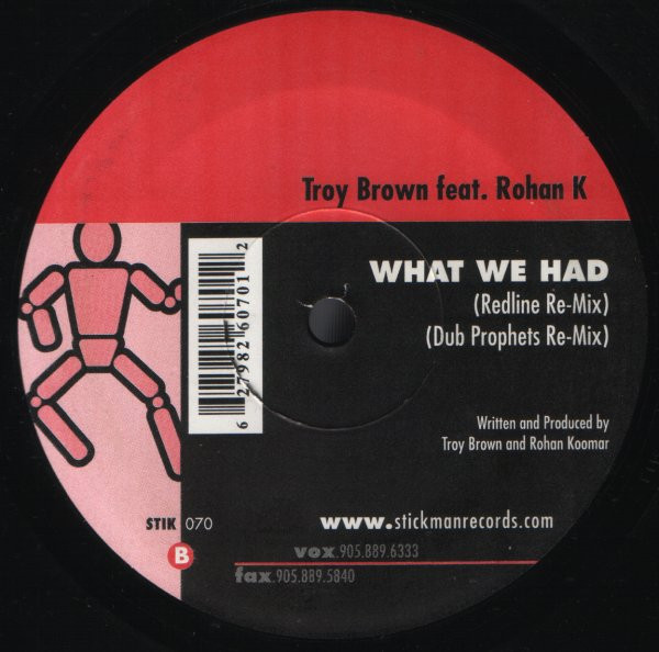 Troy Brown - What We Had | Stickman Records (STIK 070) - 2