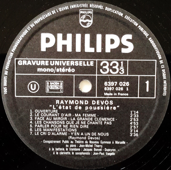 Raymond Devos - L'État De Poussière | Philips (6397 026) - 3 Raymond Devos - L'État De Poussière | Philips (6397 026) - 3