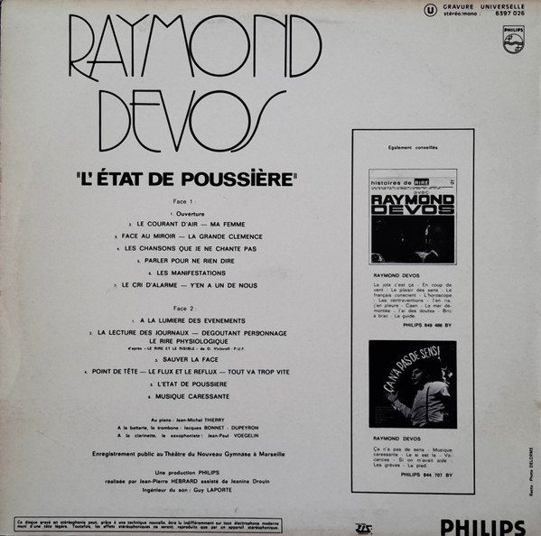 Raymond Devos - L'État De Poussière | Philips (6397 026) - 2 Raymond Devos - L'État De Poussière | Philips (6397 026) - 2