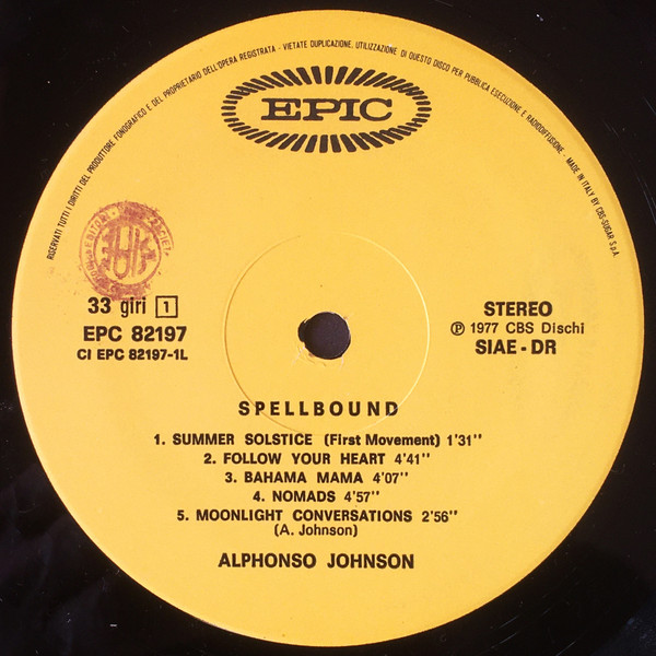 Alphonso Johnson - Spellbound | Epic (EPC 82197) - 3 Alphonso Johnson - Spellbound | Epic (EPC 82197) - 3