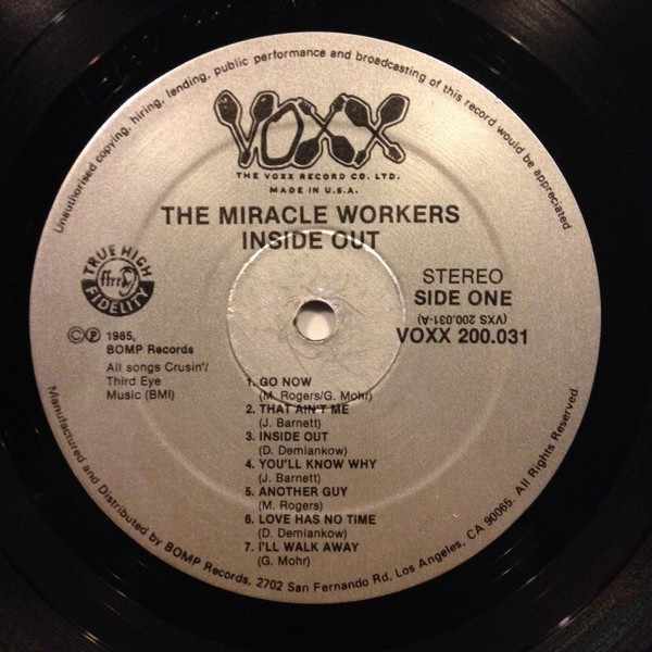 Miracle Workers - Inside Out | Voxx Records (VXS 200.031) - 3 Miracle Workers - Inside Out | Voxx Records (VXS 200.031) - 3