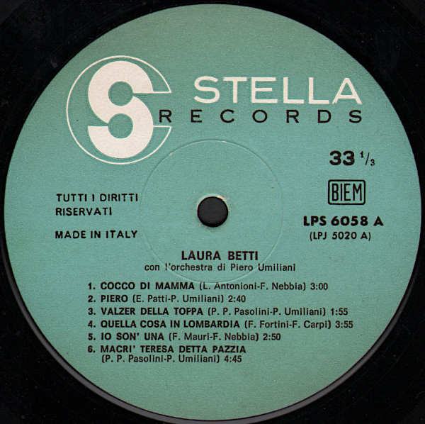 Laura Betti Con Piero Umiliani E La Sua Orchestra - Laura Betti Con L'Orchestra Di Piero Umiliani | Stella Records (LPS 6058) - 3