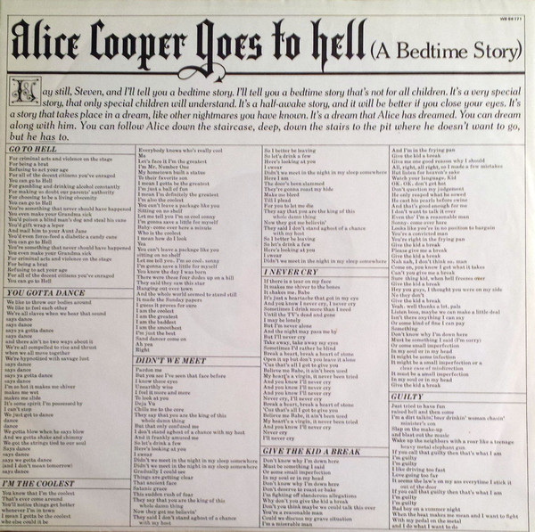 Alice Cooper - Goes To Hell | Warner Bros. Records (WB 56 171) - 3
