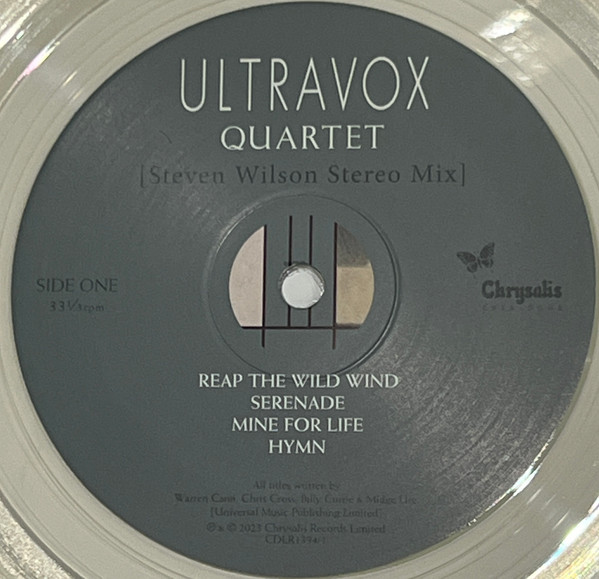 Ultravox - Quartet [Steven Wilson Stereo Mix] | Chrysalis Catalogue (CDLR1394) - 4