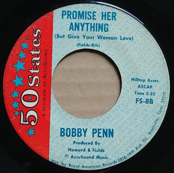 Bobby Penn - Sunshine Lady / Promise Her Anything | 50 States Records (FS-8) - 2