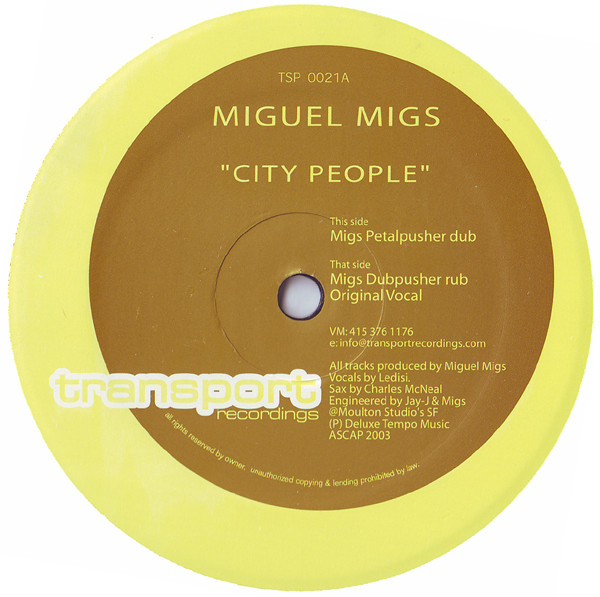 Miguel Migs - City People | Transport Recordings (TSP 021) - main Miguel Migs - City People | Transport Recordings (TSP 021) - main