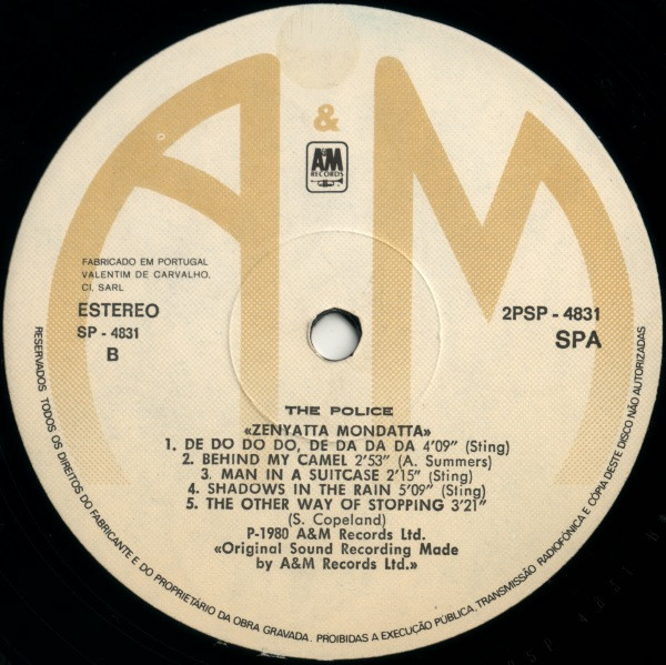 The Police - Zenyatta Mondatta | A&M Records (2PSP-4831) - 4