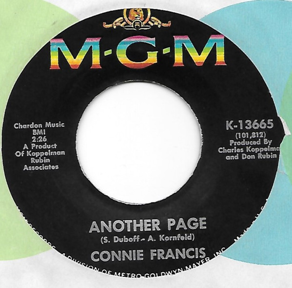 Connie Francis - Another Page | MGM Records (K-13665) - main