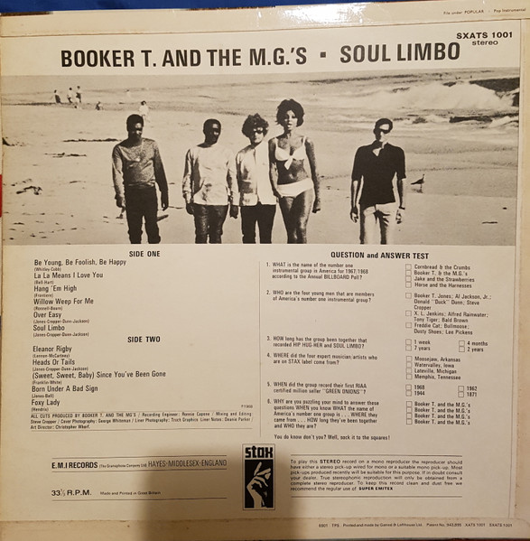 Booker T & The MG's - Soul Limbo | Stax (SXATS 1001) - 2 Booker T & The MG's - Soul Limbo | Stax (SXATS 1001) - 2