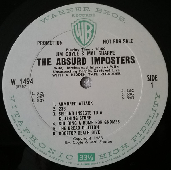 Coyle & Sharpe - The Absurd Imposters | Warner Bros. Records (W1494 (8757)) - 3