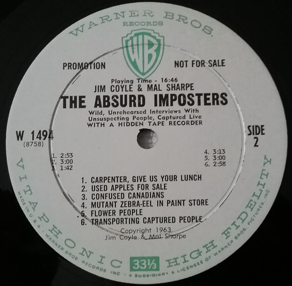 Coyle & Sharpe - The Absurd Imposters | Warner Bros. Records (W1494 (8757)) - 4
