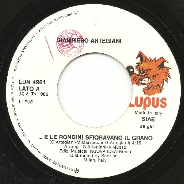 Giampiero Artegiani - ...E Le Rondini Sfioravano Il Grano | Lupus (LUN 4961) - 2