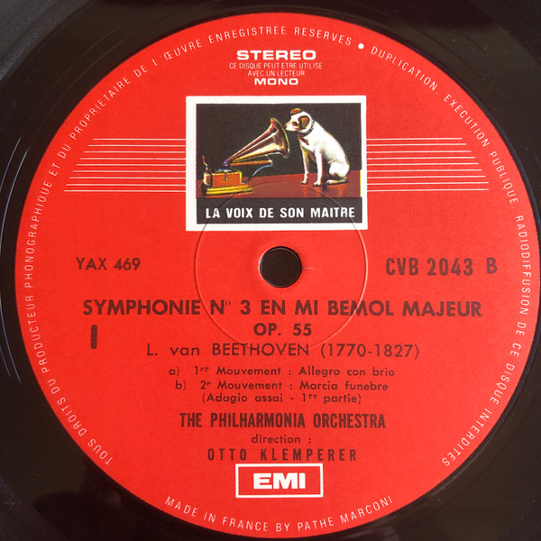 Ludwig Van Beethoven , Otto Klemperer , Philharmonia Orchestra - Symphonie N°3 | La Voix De Son Maître (CVB 2043) - 3
