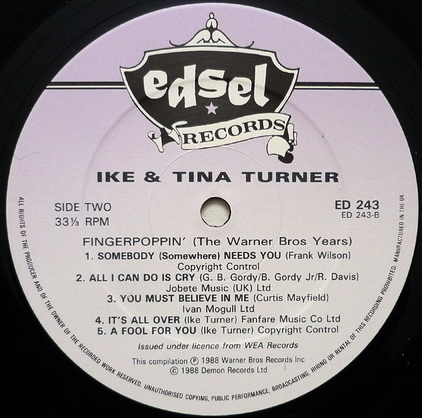 Ike & Tina Turner - Fingerpoppin'... The Warner Brothers Years | Edsel Records (ED 243) - 4