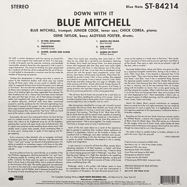 The Blue Mitchell Quintet - Down With It | Blue Note (602445395774) - 4