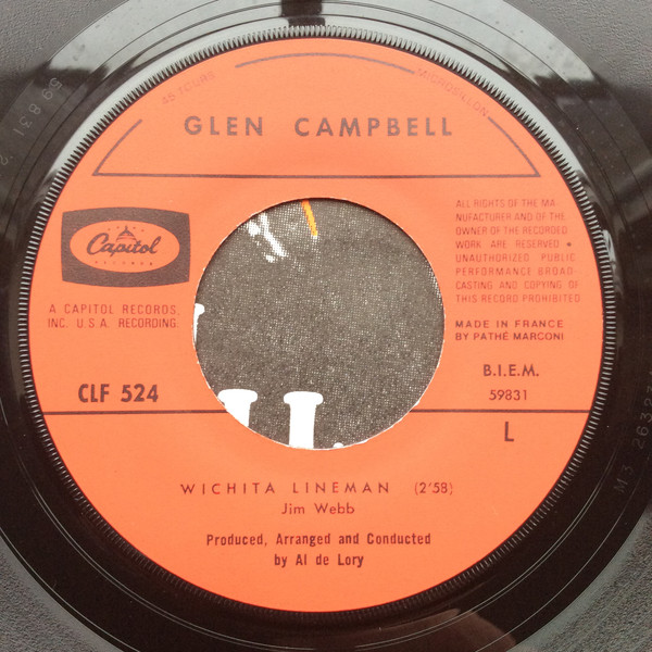 Glen Campbell - Wichita Lineman | Capitol Records (CLF524) - 3