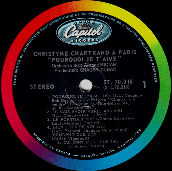 Christine Chartrand - Christyne Chartrand À Paris - Pourquoi Je T'Aime | Capitol Records (ST-70.018) - 3