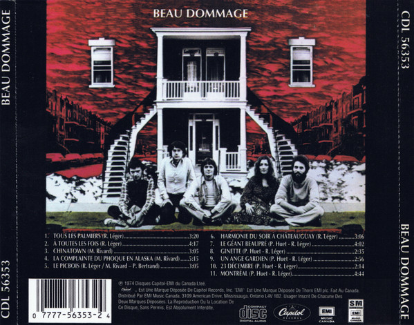 Beau Dommage - Beau Dommage [CD] | Capitol Records (CDL 56353) - 2