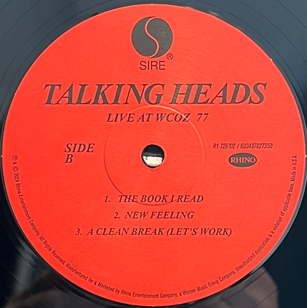 Talking Heads - Live At WCOZ 77 (2LP - RSD2024 - Limited Special Edition) [Vinyl] | Rhino Records (R1 726102) - 4