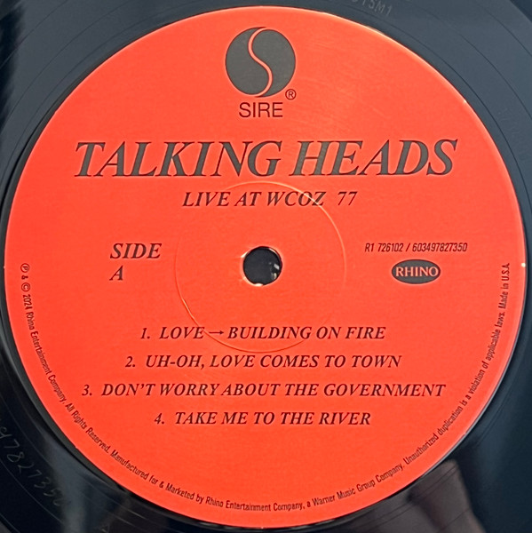 Talking Heads - Live At WCOZ 77 (2LP - RSD2024 - Limited Special Edition) [Vinyl] | Rhino Records (R1 726102) - 3
