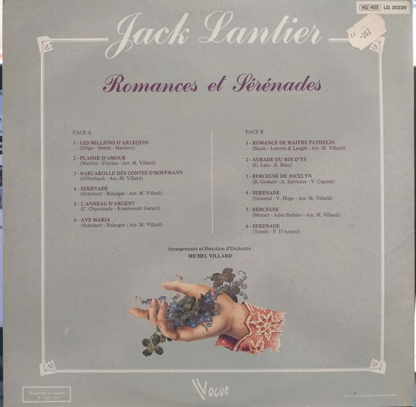 Jack Lantier - Romances Et Sérénades | Vogue (LDA. 20229) - 2 Jack Lantier - Romances Et Sérénades | Vogue (LDA. 20229) - 2