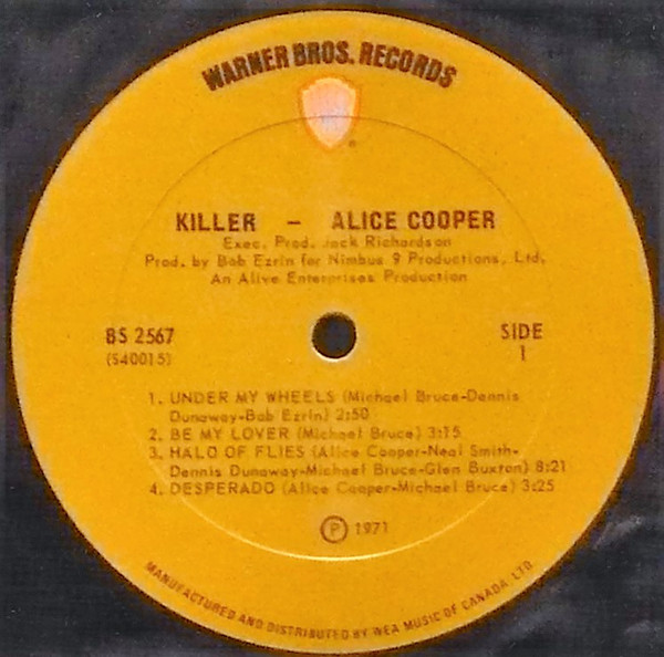 Alice Cooper - Killer | Warner Bros. Records (BS 2567) - 3