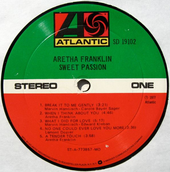 Aretha Franklin - Sweet Passion | Atlantic (SD 19102) - 3