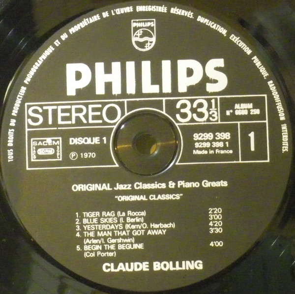 Claude Bolling - Original Jazz Classics & Piano Greats | Philips (6680 250) - 4
