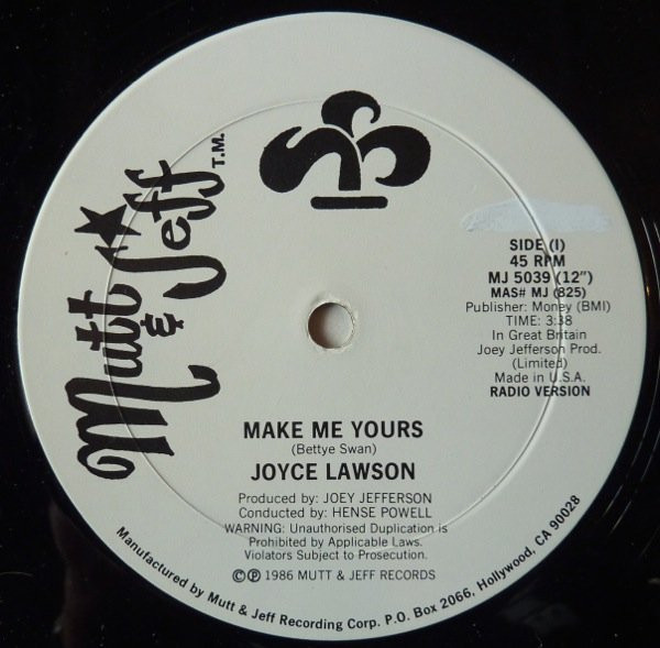 Joyce Lawson - Make Me Yours | Mutt & Jeff Records (MJ 5039) - main