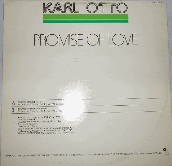 Karl Otto - Promise Of Love | ATL Records (AMX 12003) - 2