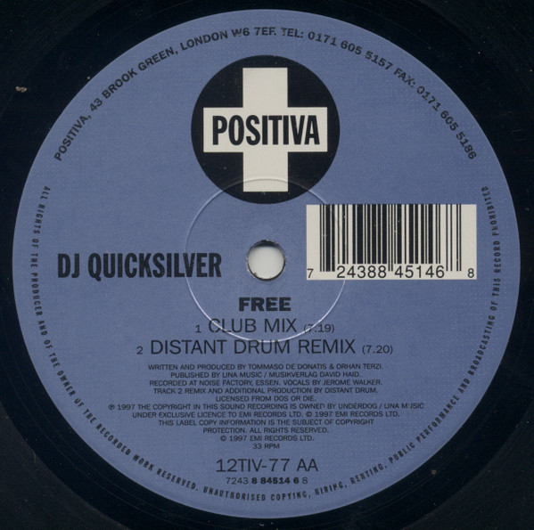 DJ Quicksilver - Free | Positiva (12TIV-77) - 4 DJ Quicksilver - Free | Positiva (12TIV-77) - 4