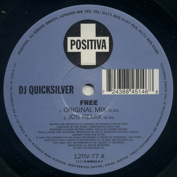 DJ Quicksilver - Free | Positiva (12TIV-77) - 3 DJ Quicksilver - Free | Positiva (12TIV-77) - 3