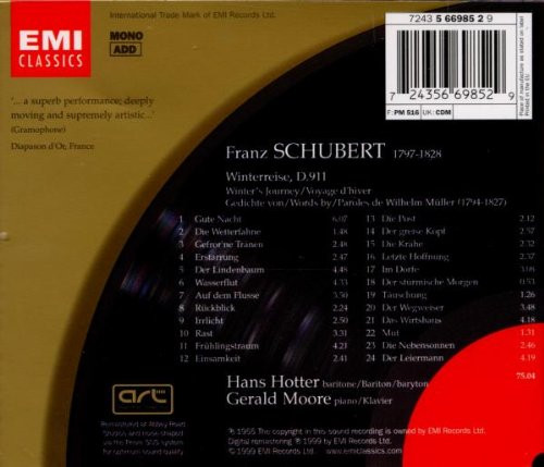 Franz Schubert – Hans Hotter , Gerald Moore - Winterreise | EMI Classics (7243 5 66985 2 9) - 2