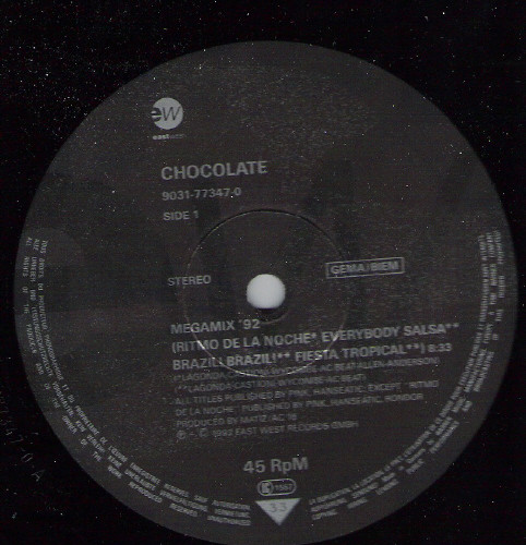 Chocolate - Megamix '92 | EastWest (9031-77347-0) - 3