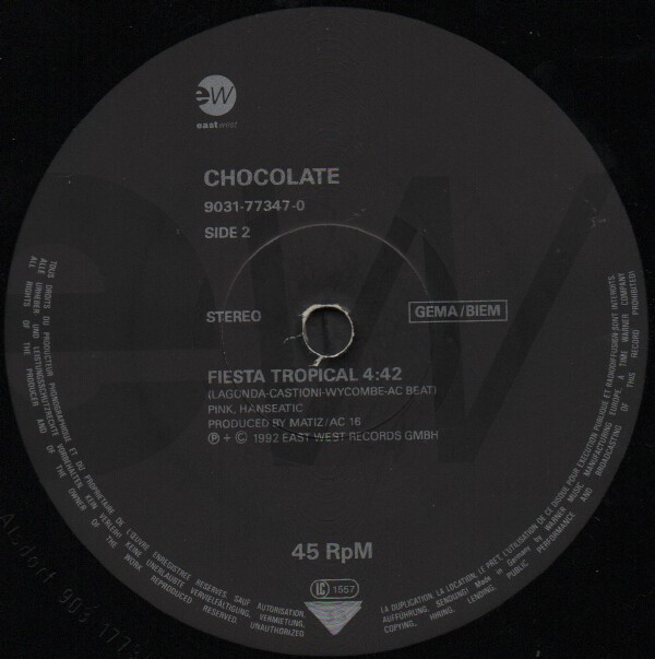 Chocolate - Megamix '92 | EastWest (9031-77347-0) - 4