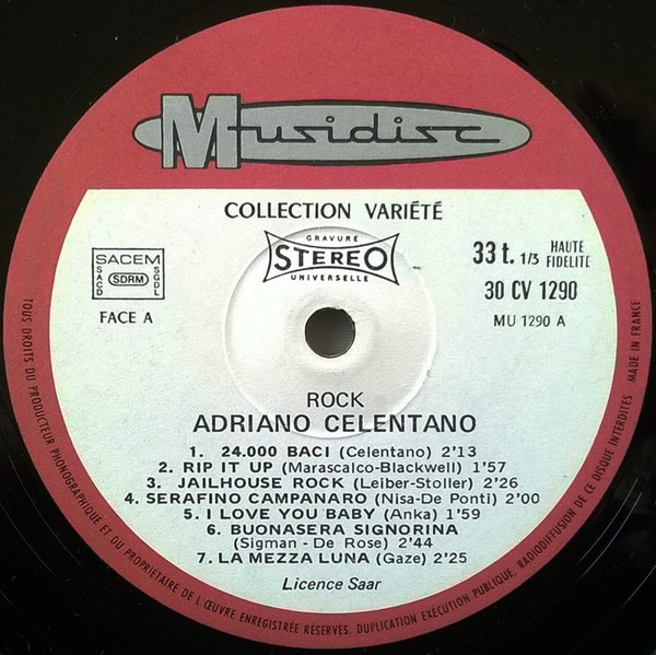 Adriano Celentano - Rock | Musidisc (30 CV 1290) - 3