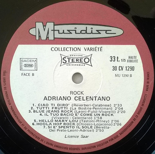 Adriano Celentano - Rock | Musidisc (30 CV 1290) - 4