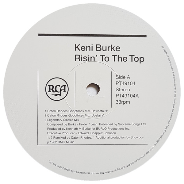 Keni Burke - Risin' To The Top | RCA (PT 49104) - 3