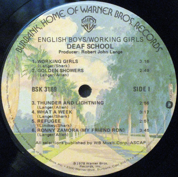 Deaf School - English Boys/Working Girls | Warner Bros. Records (BSK 3169) - 3 Deaf School - English Boys/Working Girls | Warner Bros. Records (BSK 3169) - 3